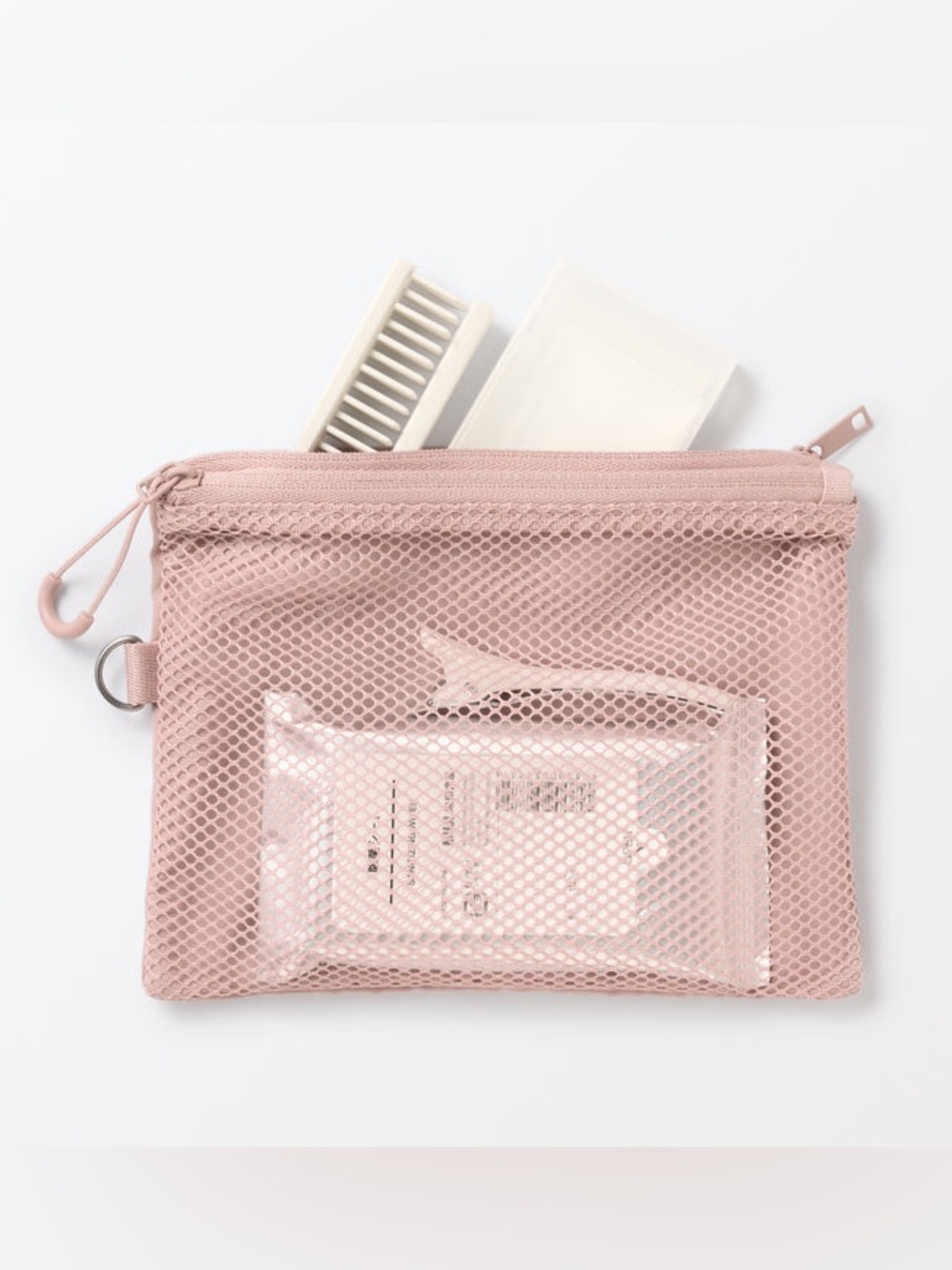 ๐ MUJI Polyester Two Zipper Case_Medium_Color: Pink_NWT ๐ - Picture 5 of 6